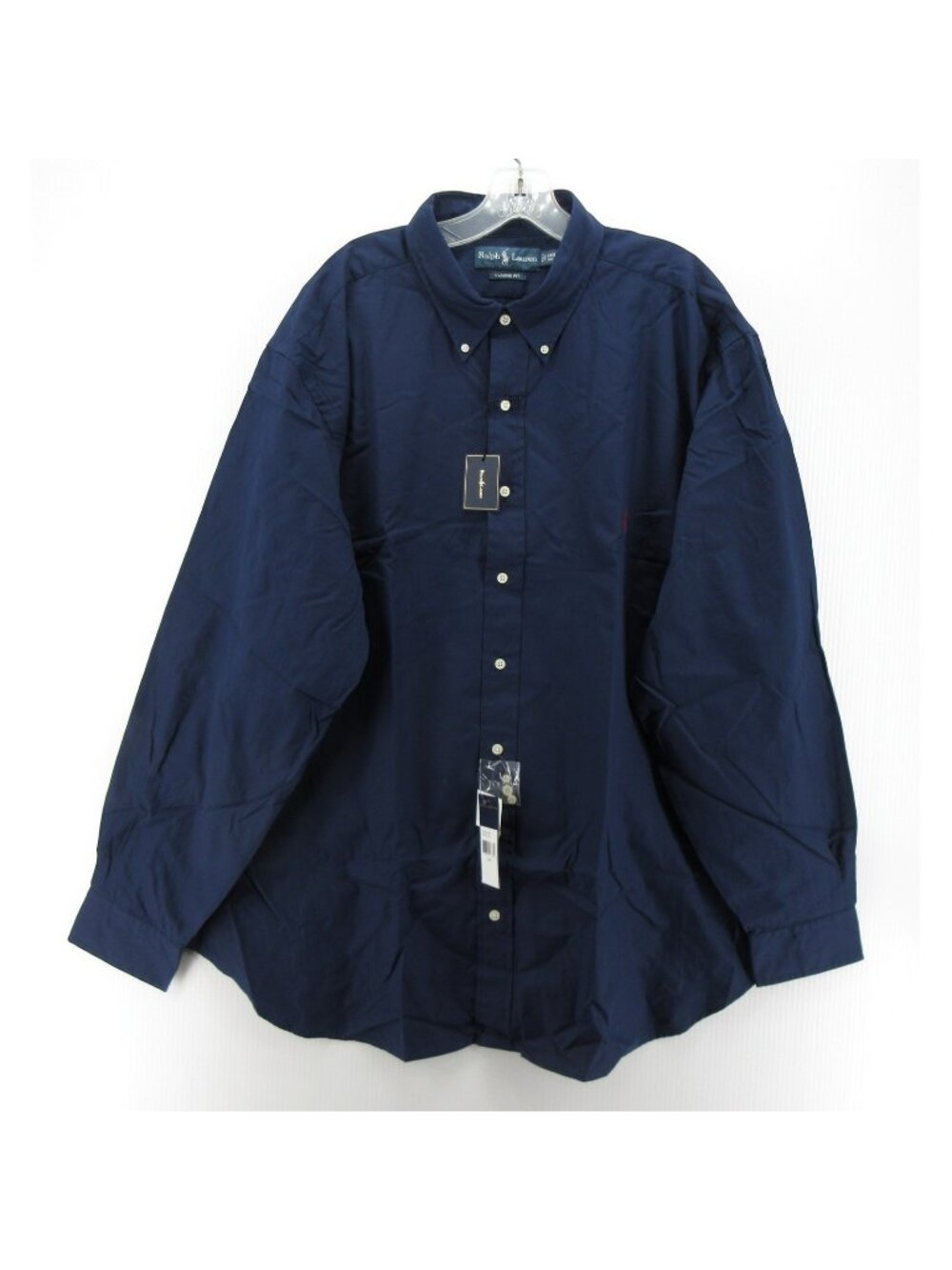Ralph Lauren Shirt 2XB Big Navy Button Down Classic Fit Red Pony Woven